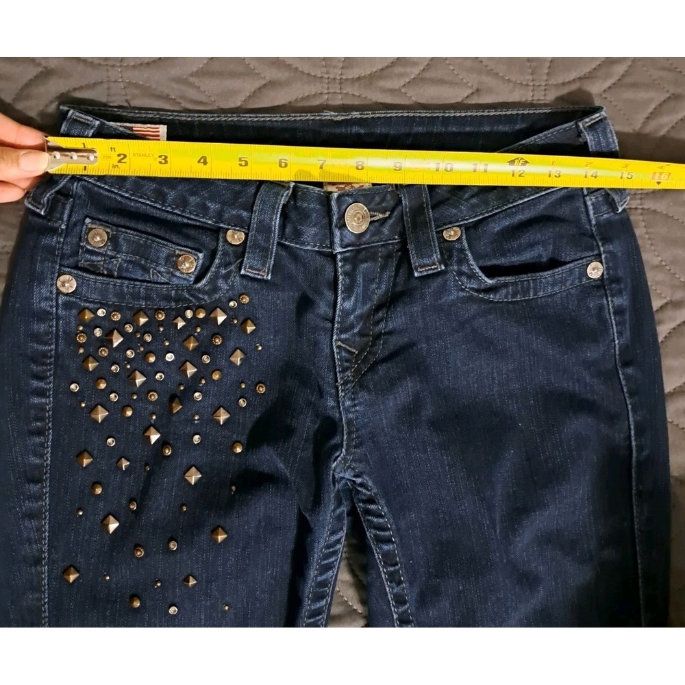True Religion Stella Skinny Studded Stars Jeans Women's‎ Blue Size 26 - Picture 6 of 11
